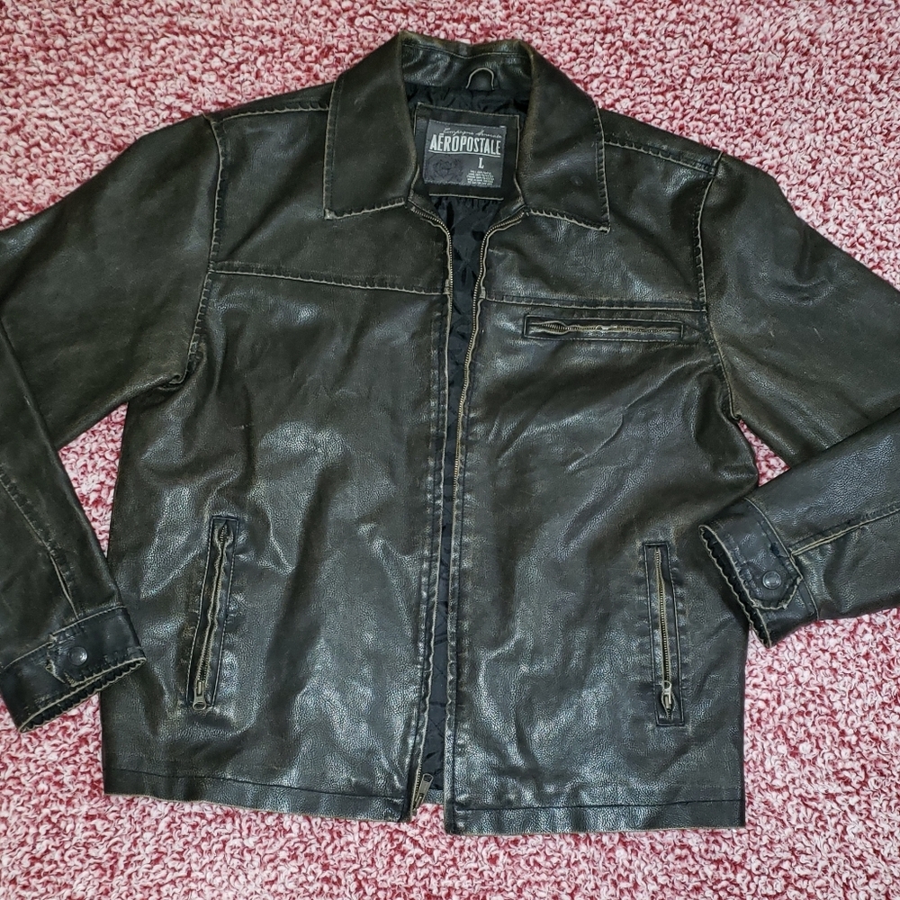 Retro faux leather jacket